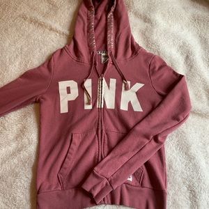 Pink zip up hoodie